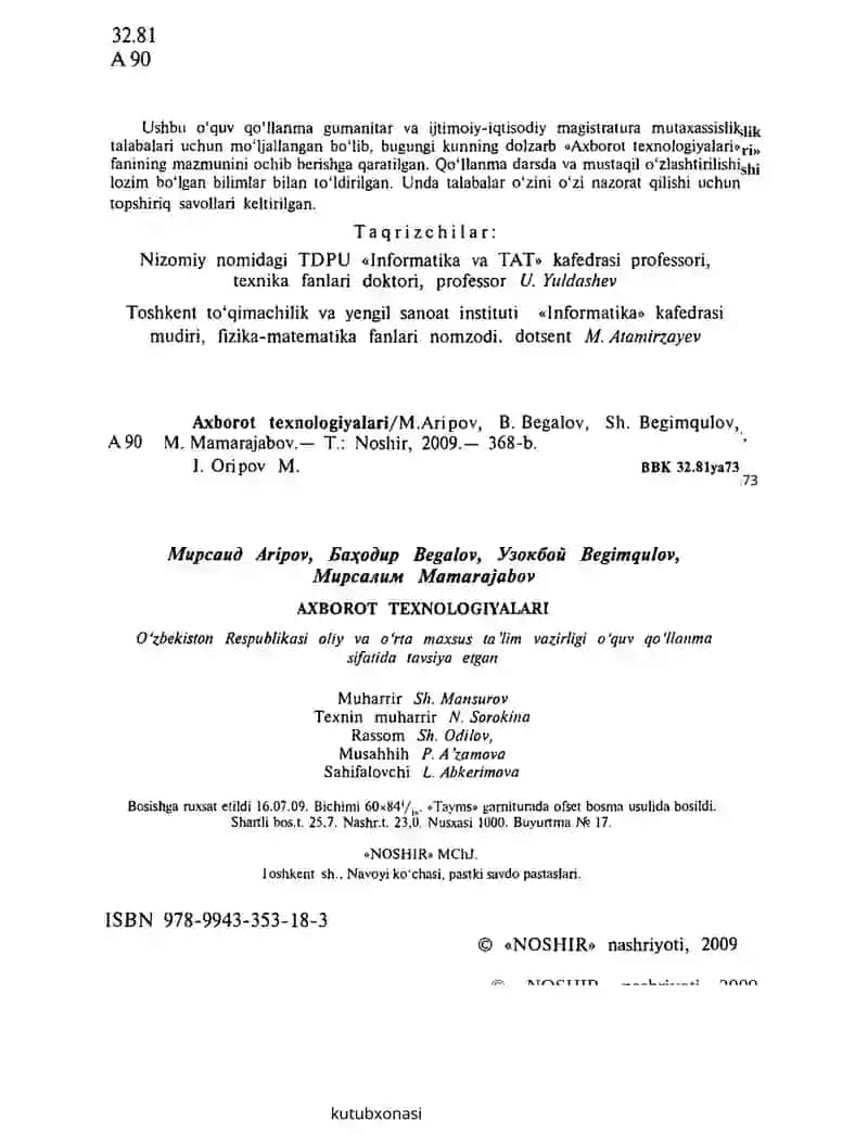 AXBOROT TEXNOLOGIYALARI 2