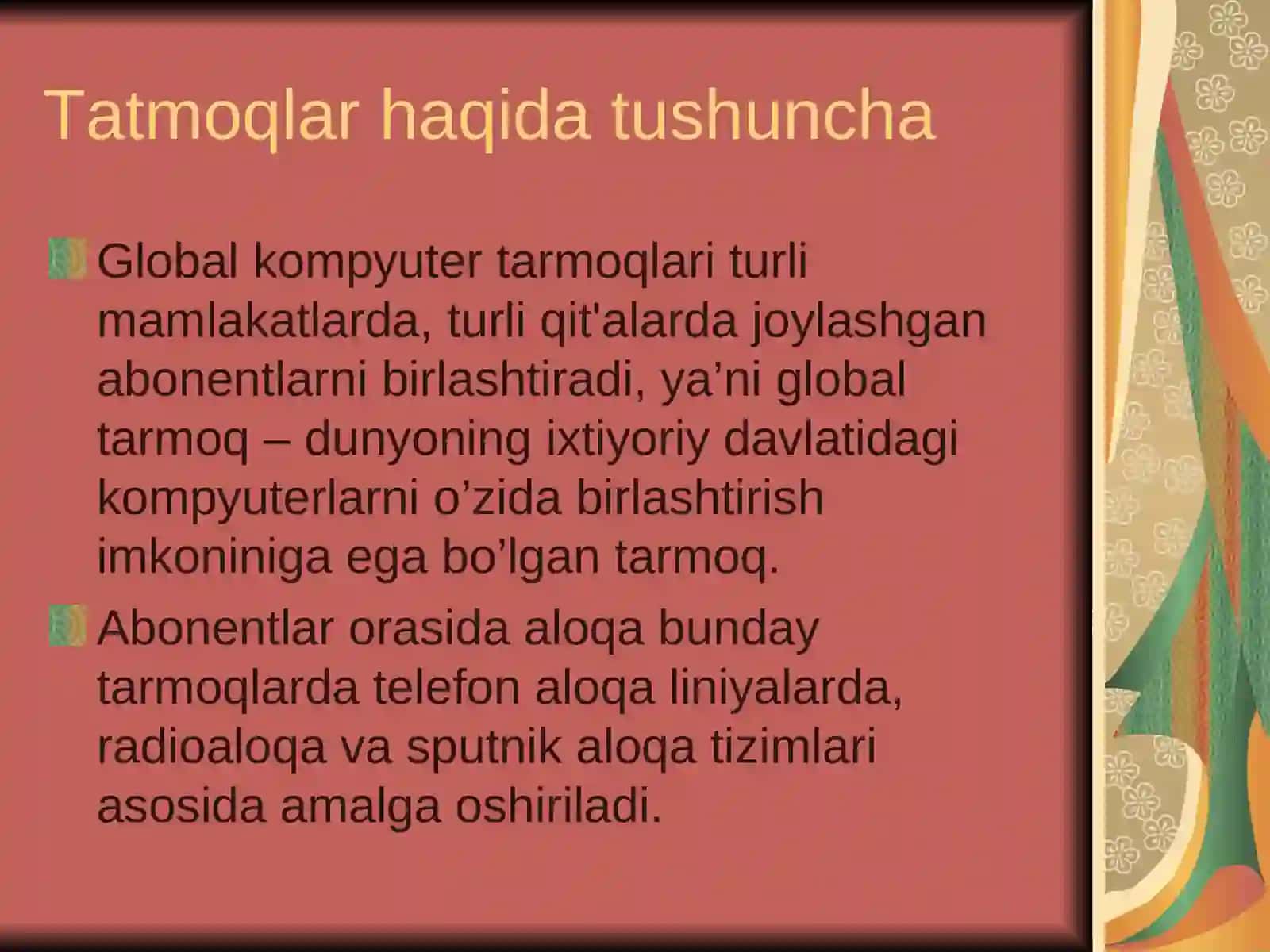 Lokal va global kompyuter tarmoqlari 2