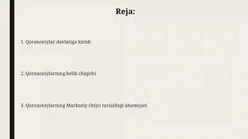 Qoraxoniylardavlati haqida 5 taslak 2