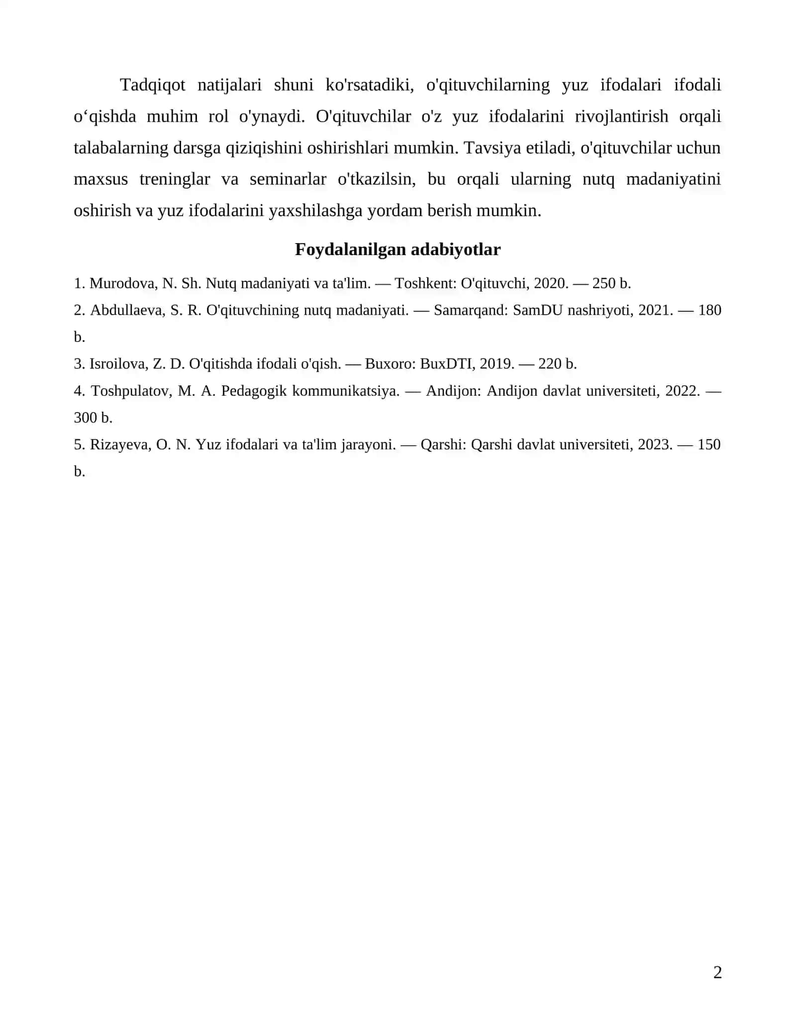 Ifodali oʻqishda yuz ifodasi 2