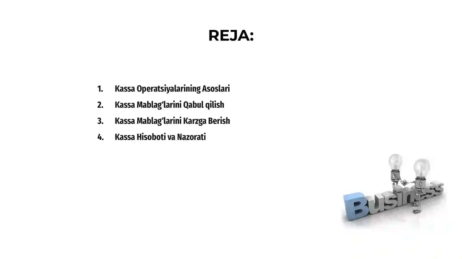 Kassa Operatsiyalarining Asoslari 2
