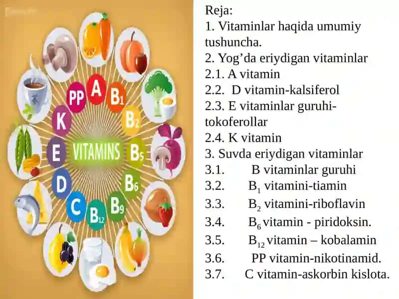 Vitaminlar haqida tushuncha 2
