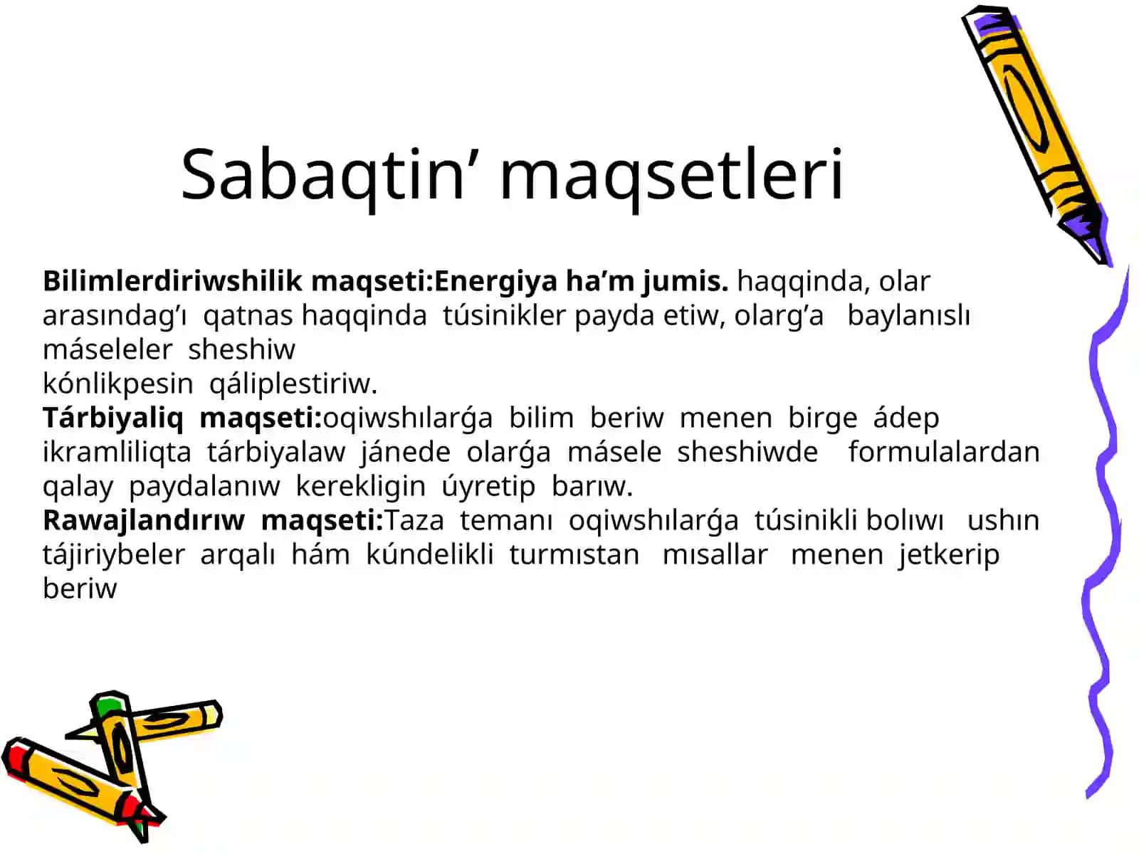 Energiya ha’m jumis 2