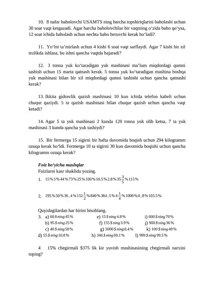 2-mavzu: FOIZ VA PROPORSIYA 2