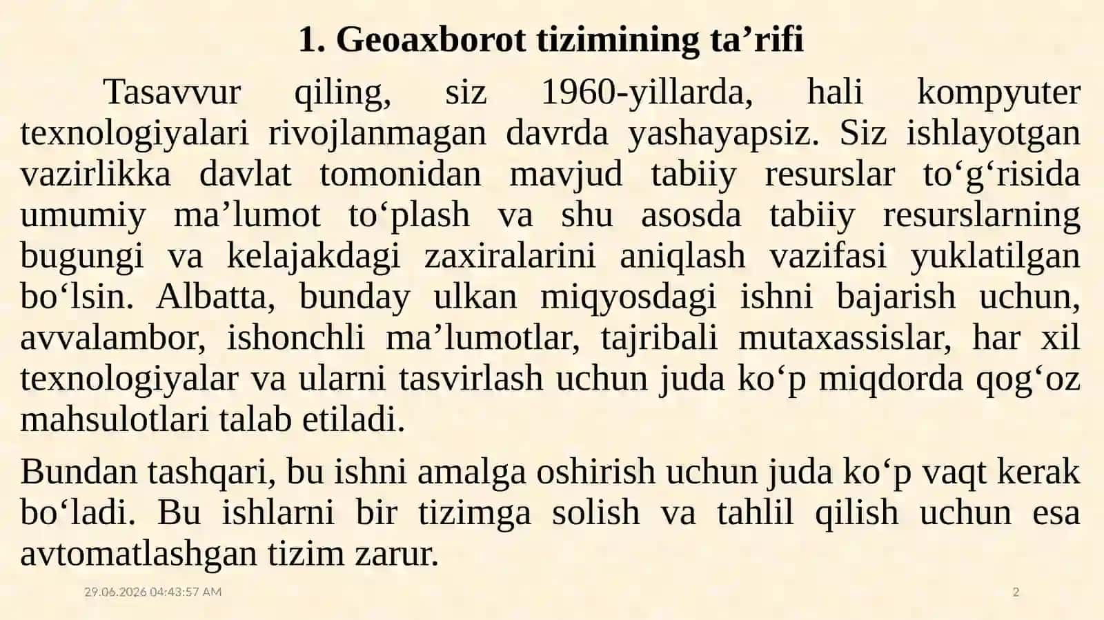 Geoaxborot tizimi (GIS) 2