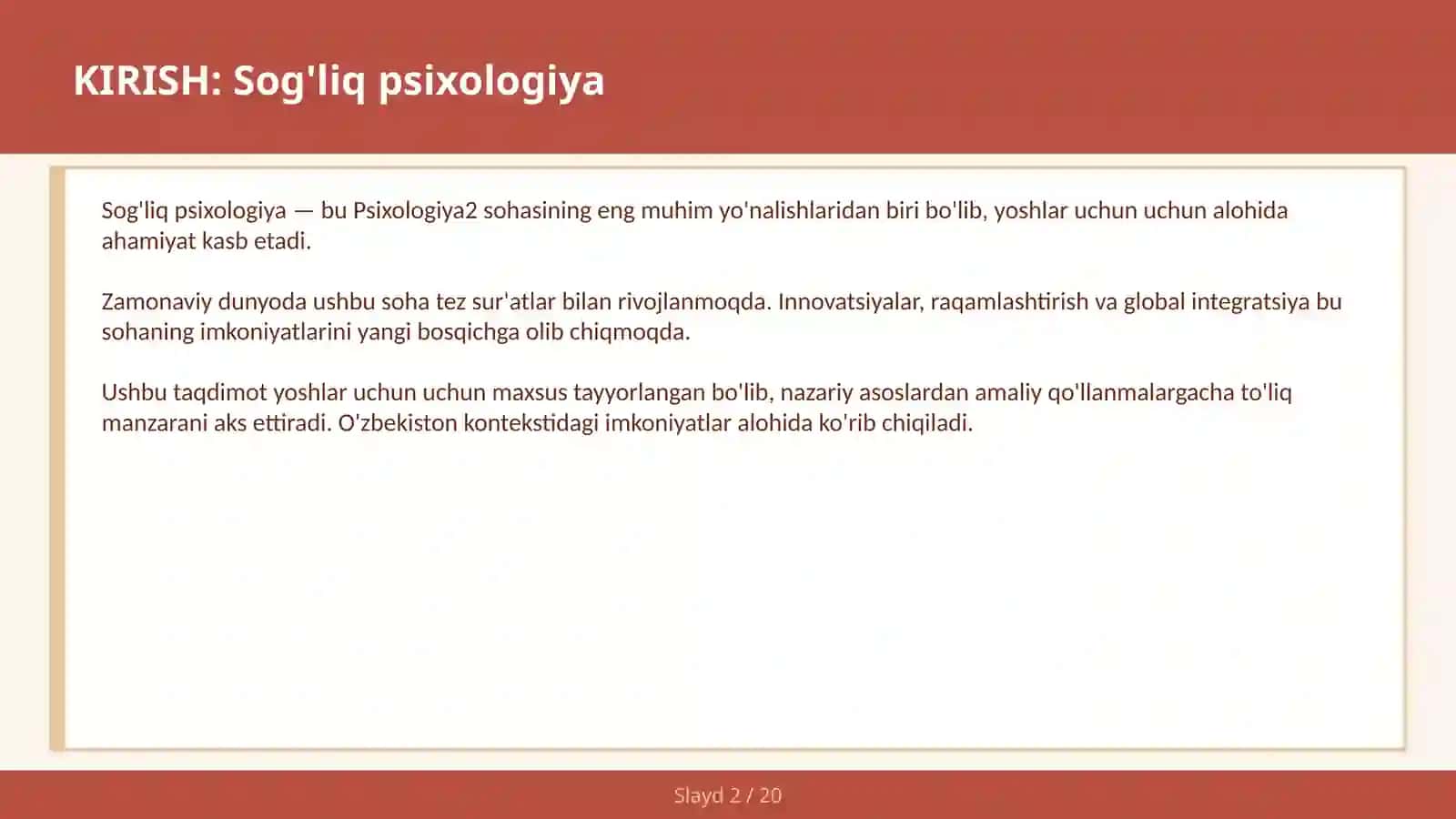 SOG'LIQ PSIXOLOGIYA 2