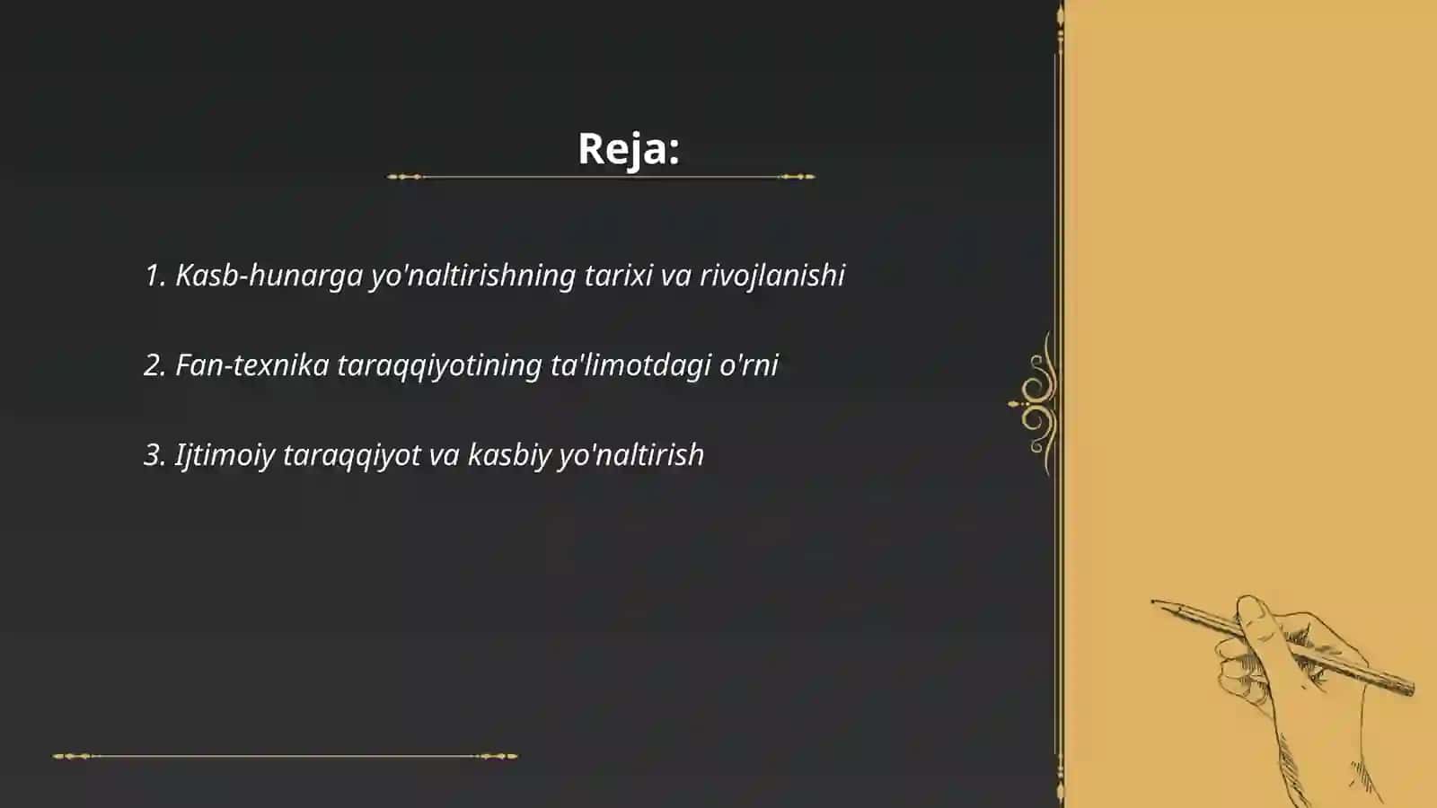 Kasb hunarga yõnaltirish asoslari tõğrisidagi ta'limot 2
