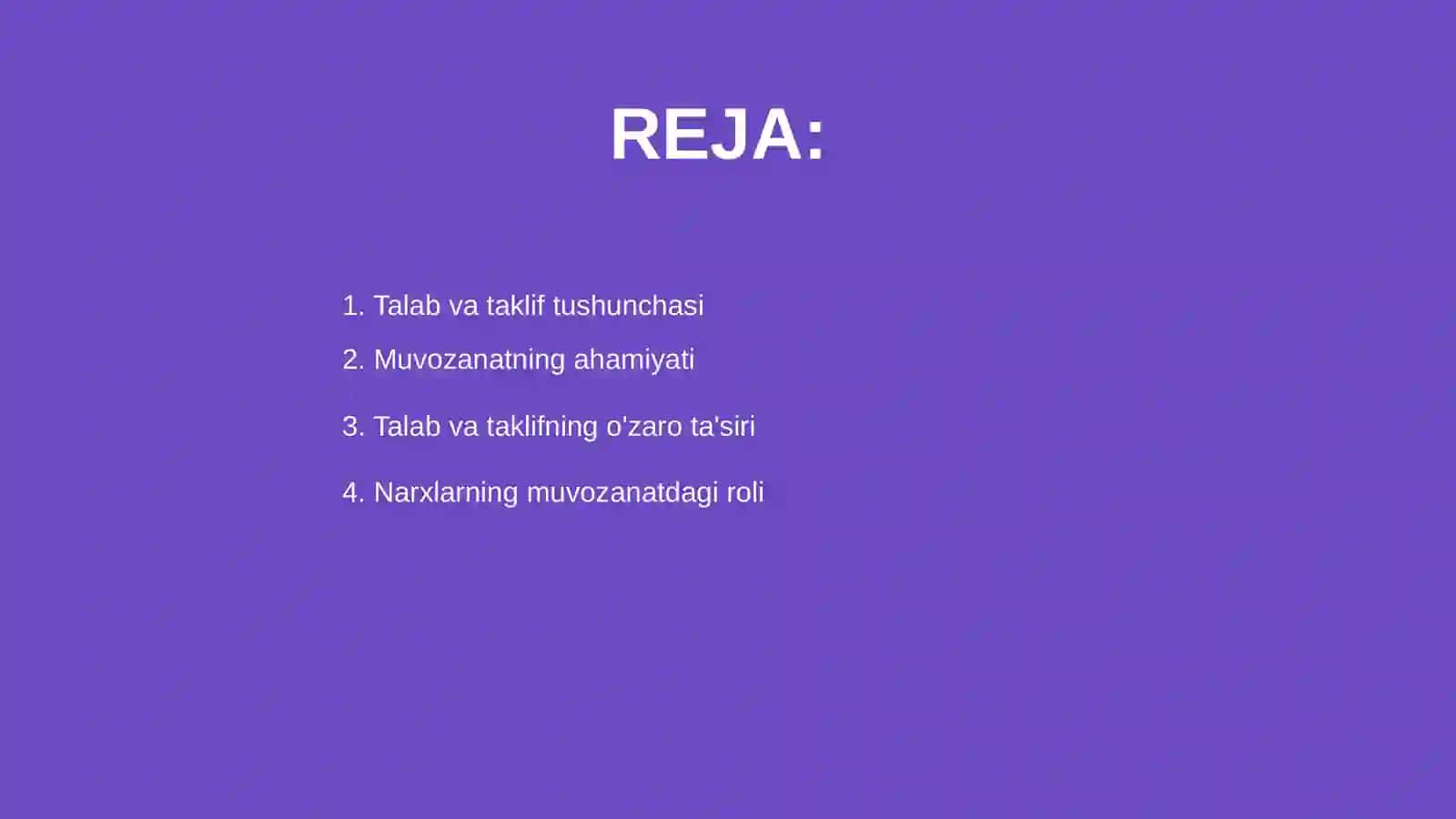 Talab va taklif muvozanati 2