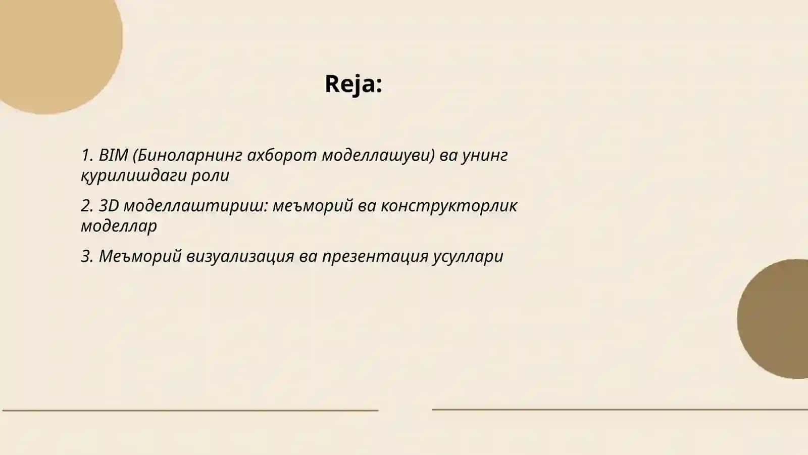 BIM ва 3D моделлаш 2