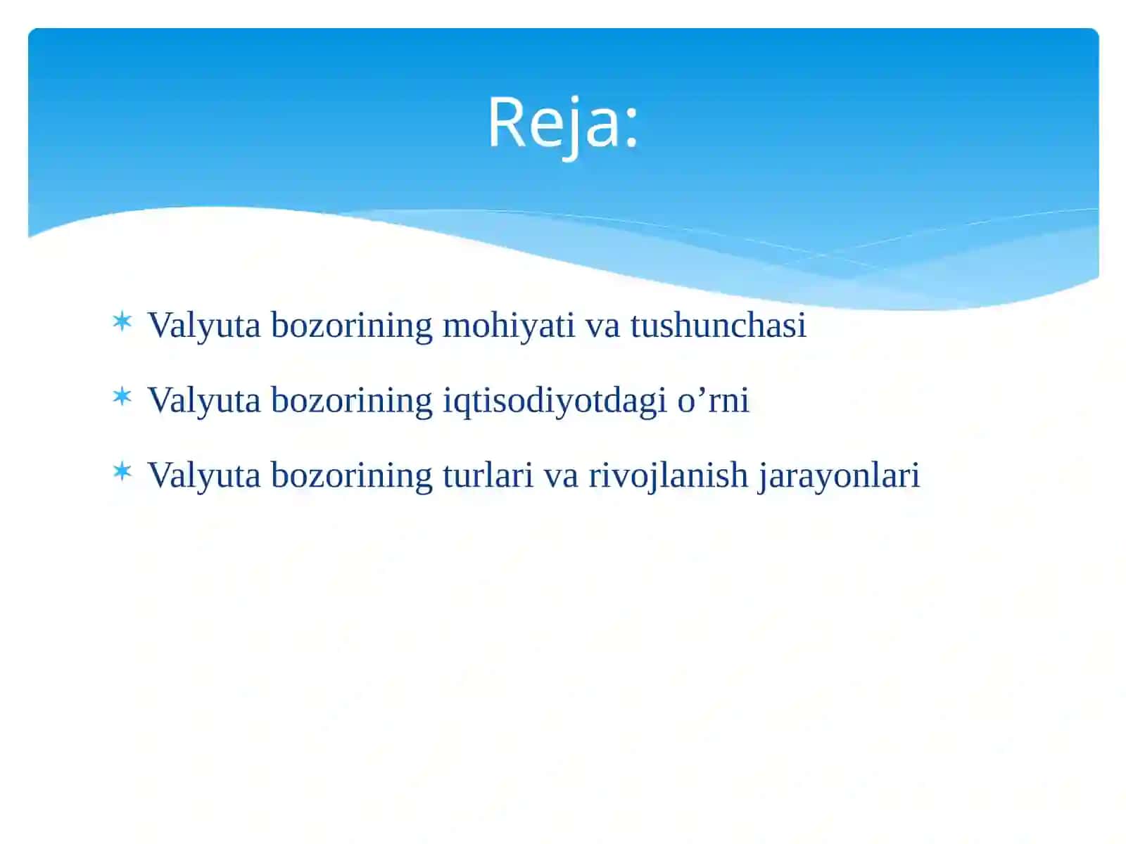 Valyuta bozorining mohiyati va iqtisodoiyotdagi o’rni 2
