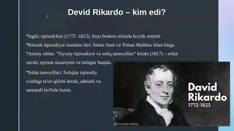 Devid Rikardo soliqtamoyillari 2