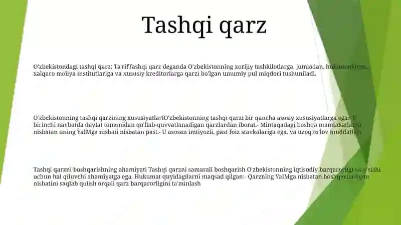 O'Zbekiston Respublikasining Qarzlari Va Uning Xususiyatlari (ᴘʀᴏ☂︎ᶦᵈ᭄) 2