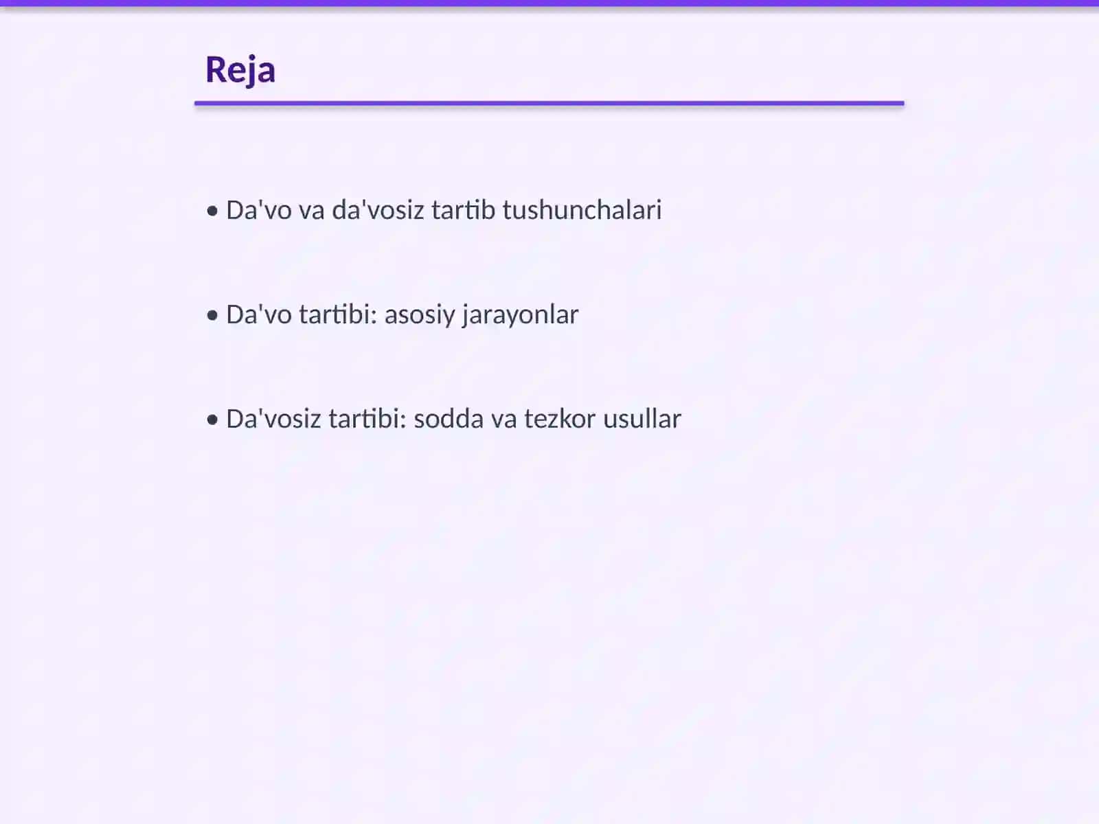 Da'vo va Da'vosiz Tartibda Ish Yuritish Farqlari 2