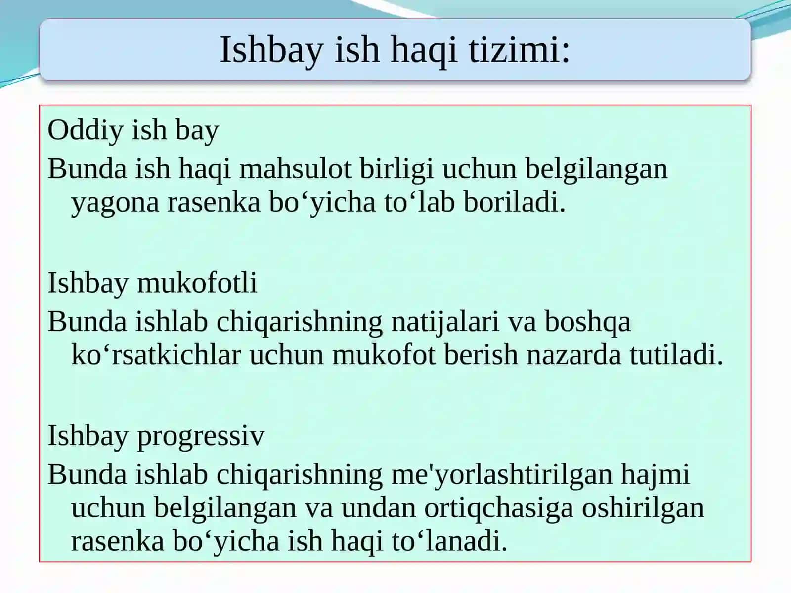 Ish haqi shakllari 2