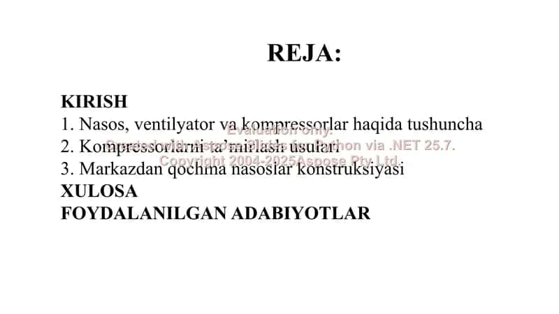 Nasos, ventilyator va kompressorlar haqida asosiy tushuncha 2