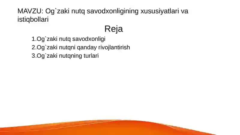 Og`zaki nutq savodxonligi 2