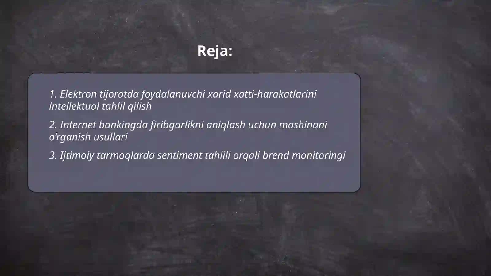 Elektron tijorat va internet banking. Ma’lumotlarni intellektual tahlillash va ijtimoiy tarmoqlar 2