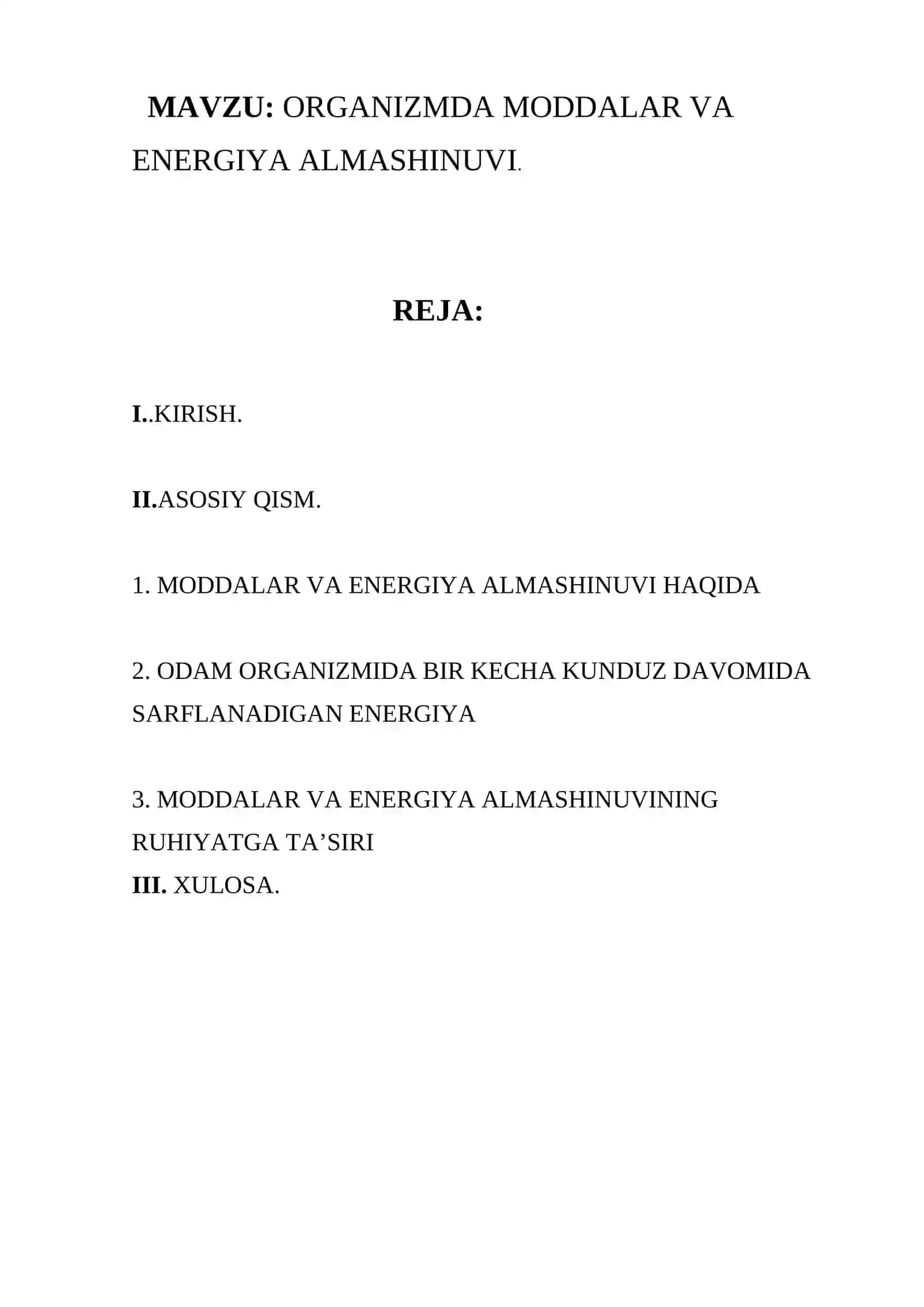 ORGANIZMDA MODDALAR VA ENERGIYA ALMASHINUVI 2