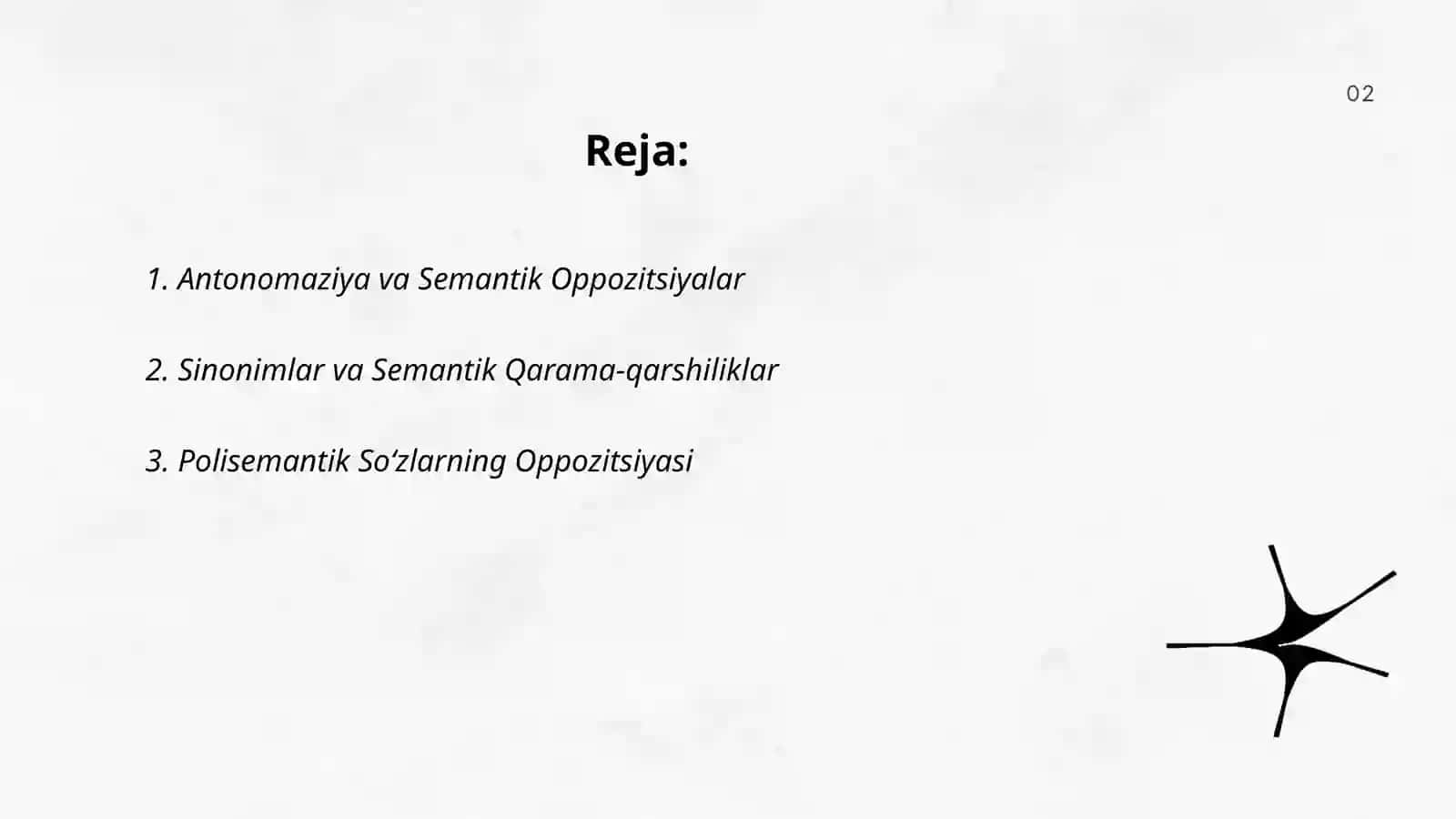 Semantik oppozitsiyalar 2
