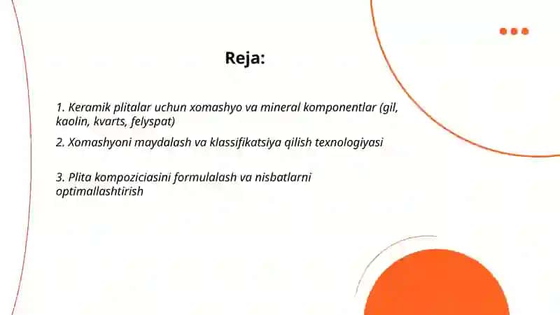 Keramik plitalar ishlab chiqarish technologiyasi 2