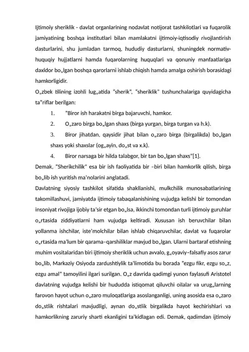 Ijtimoiy sheriklik tushunchasi 2
