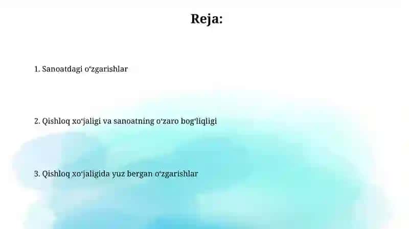 Sanoatdagi oʻzgarishlar 2