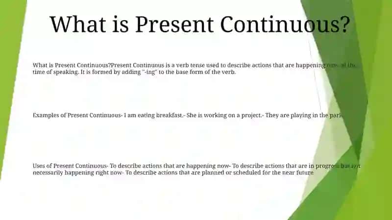 Present Continuous 2