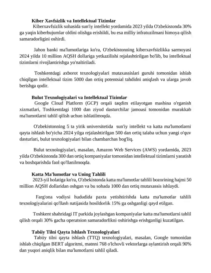 Intellektual Tizimlar va Texnologiyalar 2
