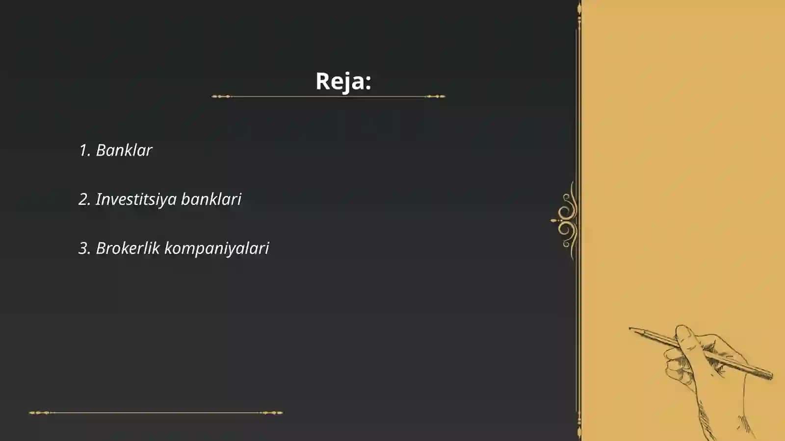 Moliya bozoridagi asosiy vositachilar 2