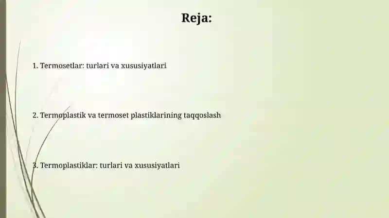Termoplastiklar va termoset plastiklar 2