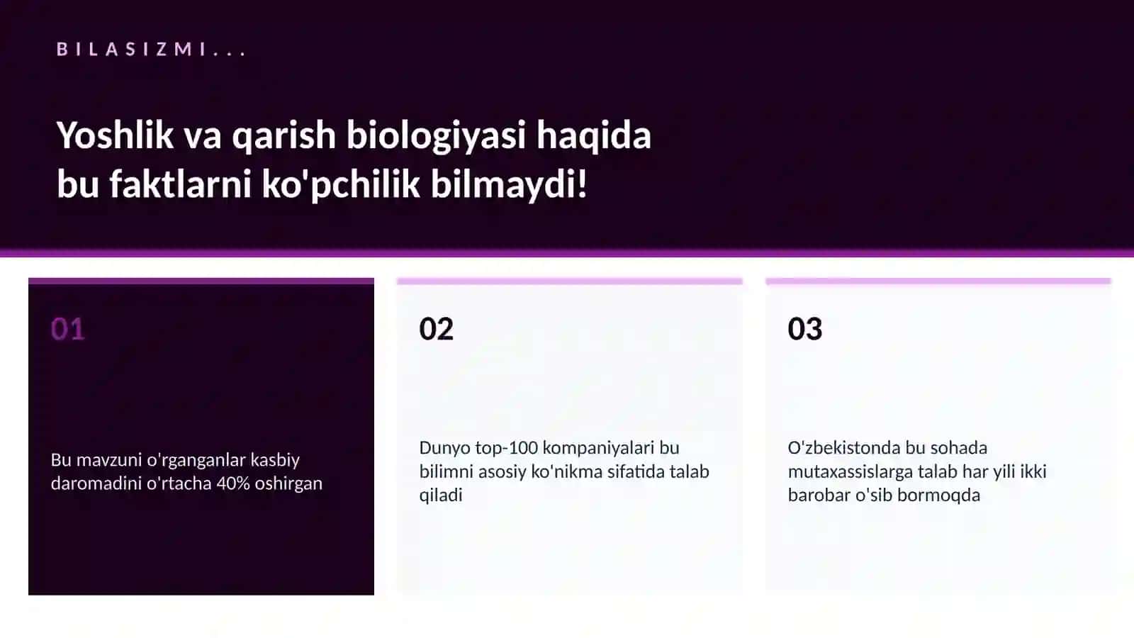 Yoshlik va qarish biologiyasi 2