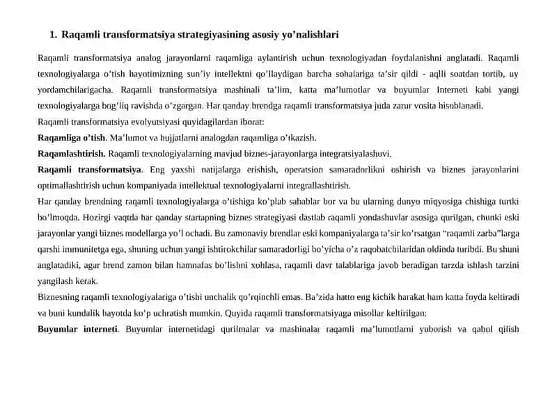 Raqamli transformatsiya strategiyasi 2