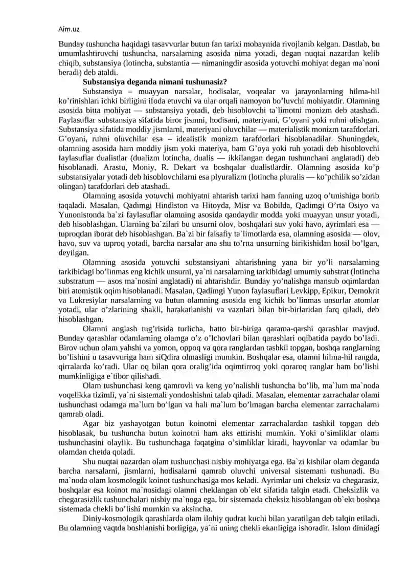 Ontologiya - borliq falsafasi 2