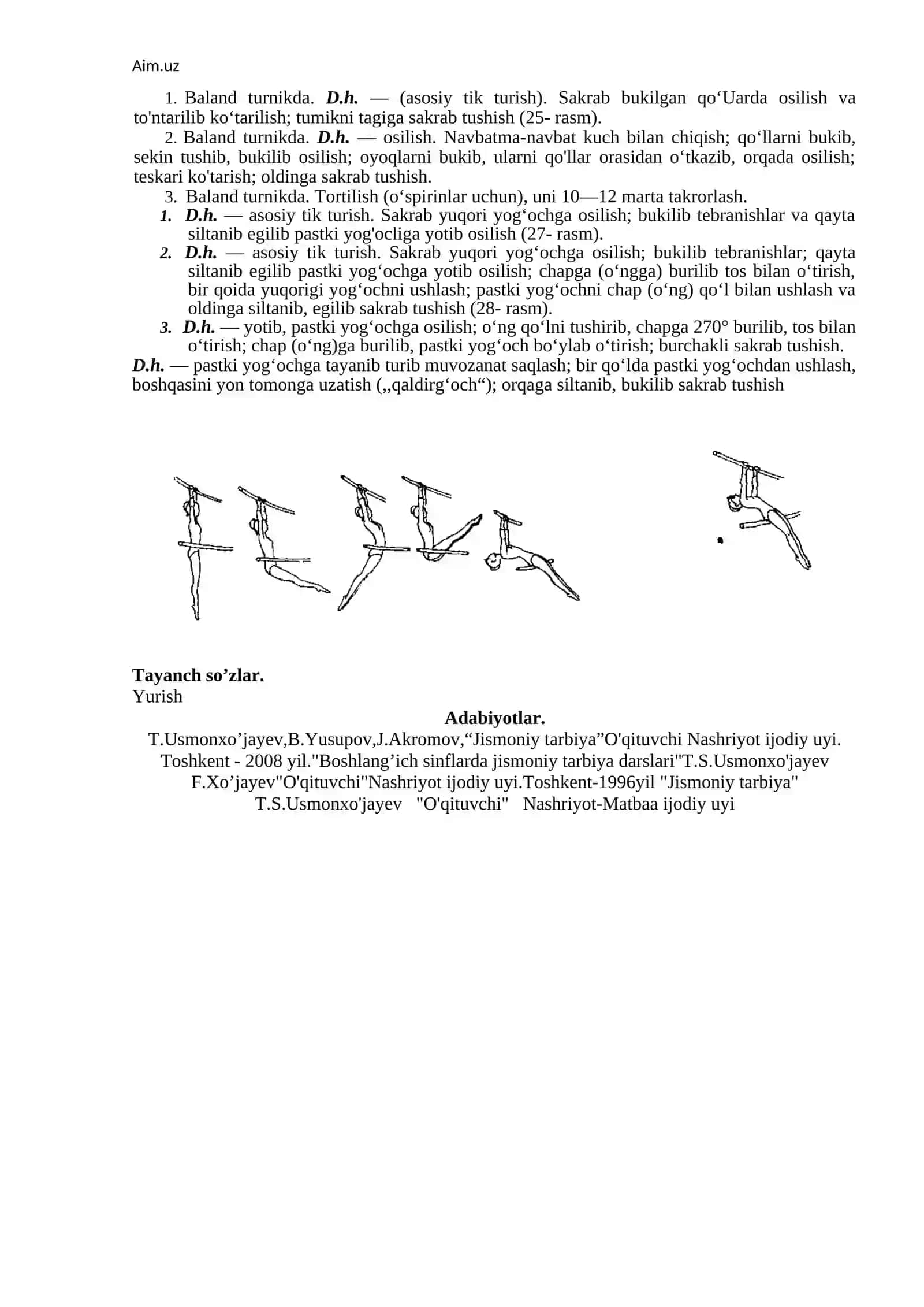 Balant va past turnikda tortilish 2