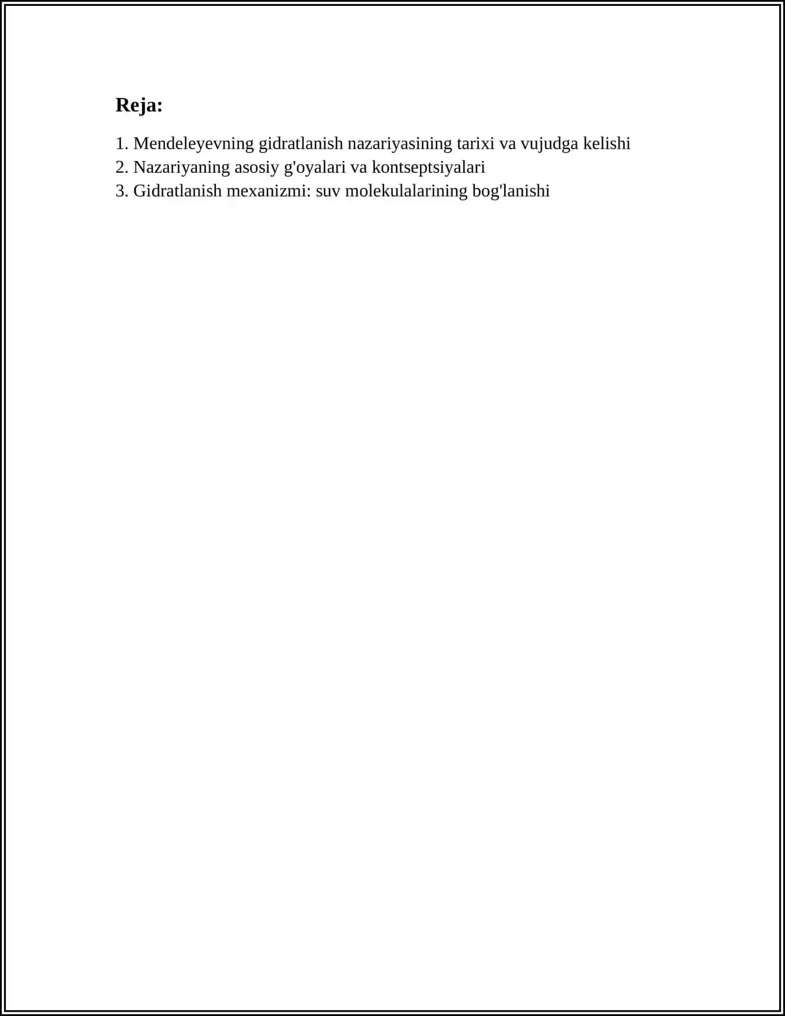 MENDELEYEVNING GIDRATLANISH NAZARIYASI 2