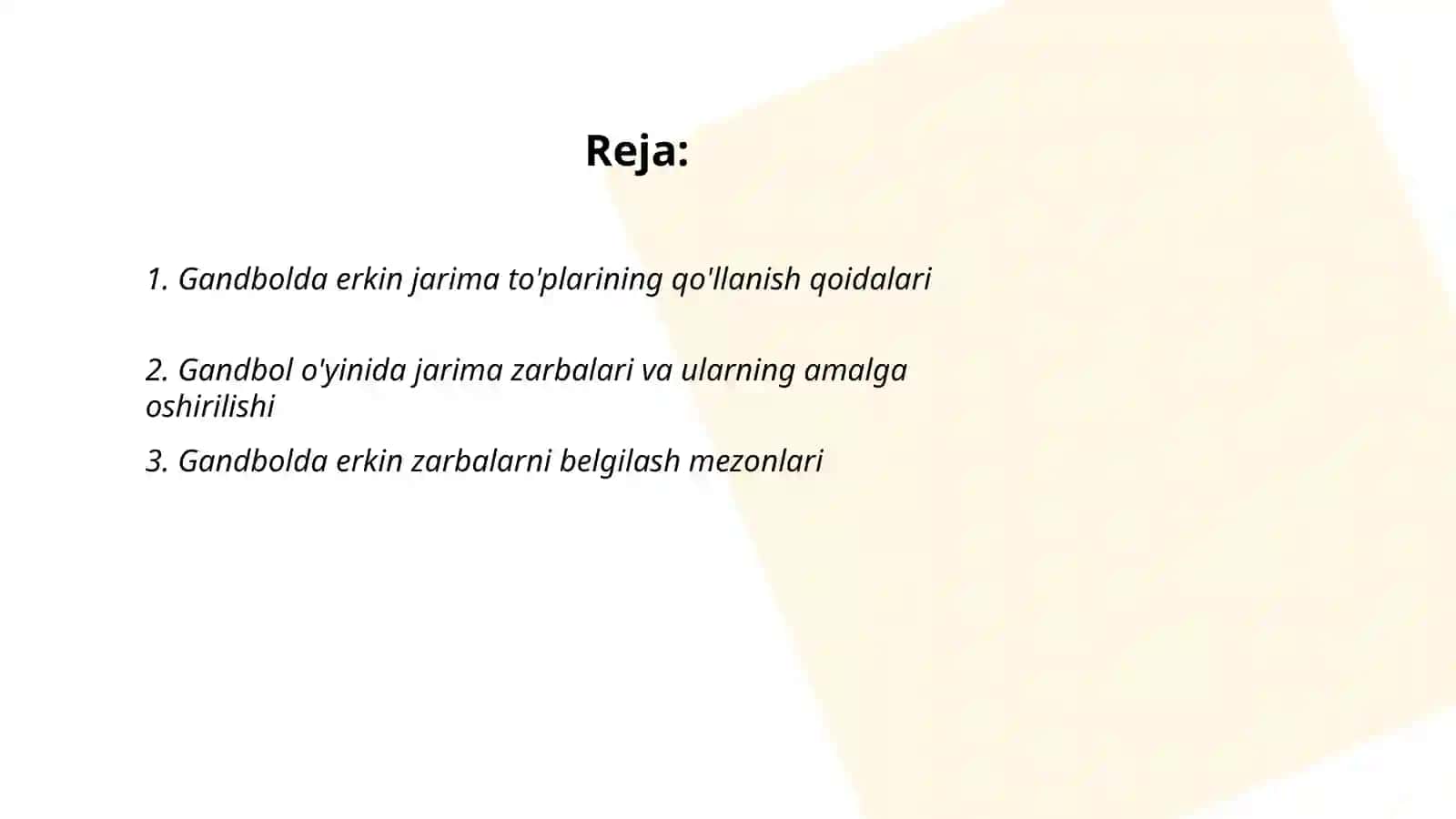 Gandbol òyinida erkin jarima va jarima tòplari 2