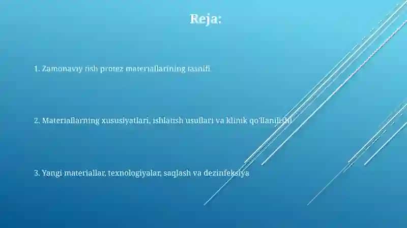 Zamonaviy tish protez materiallarining tasnifi 2