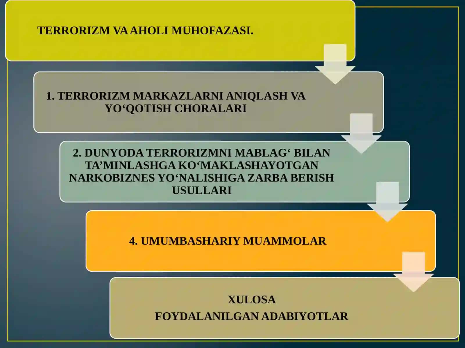 Terrorizm va aholi muhofazasi 2