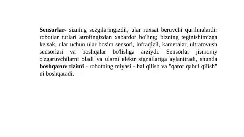Ta'lim robotlarining xarakteristikasi 2