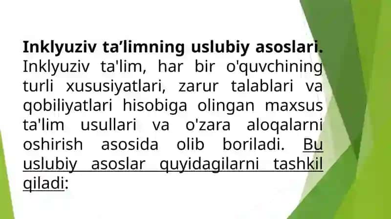 Inklyuziv ta’limning uslubiy asoslari 2