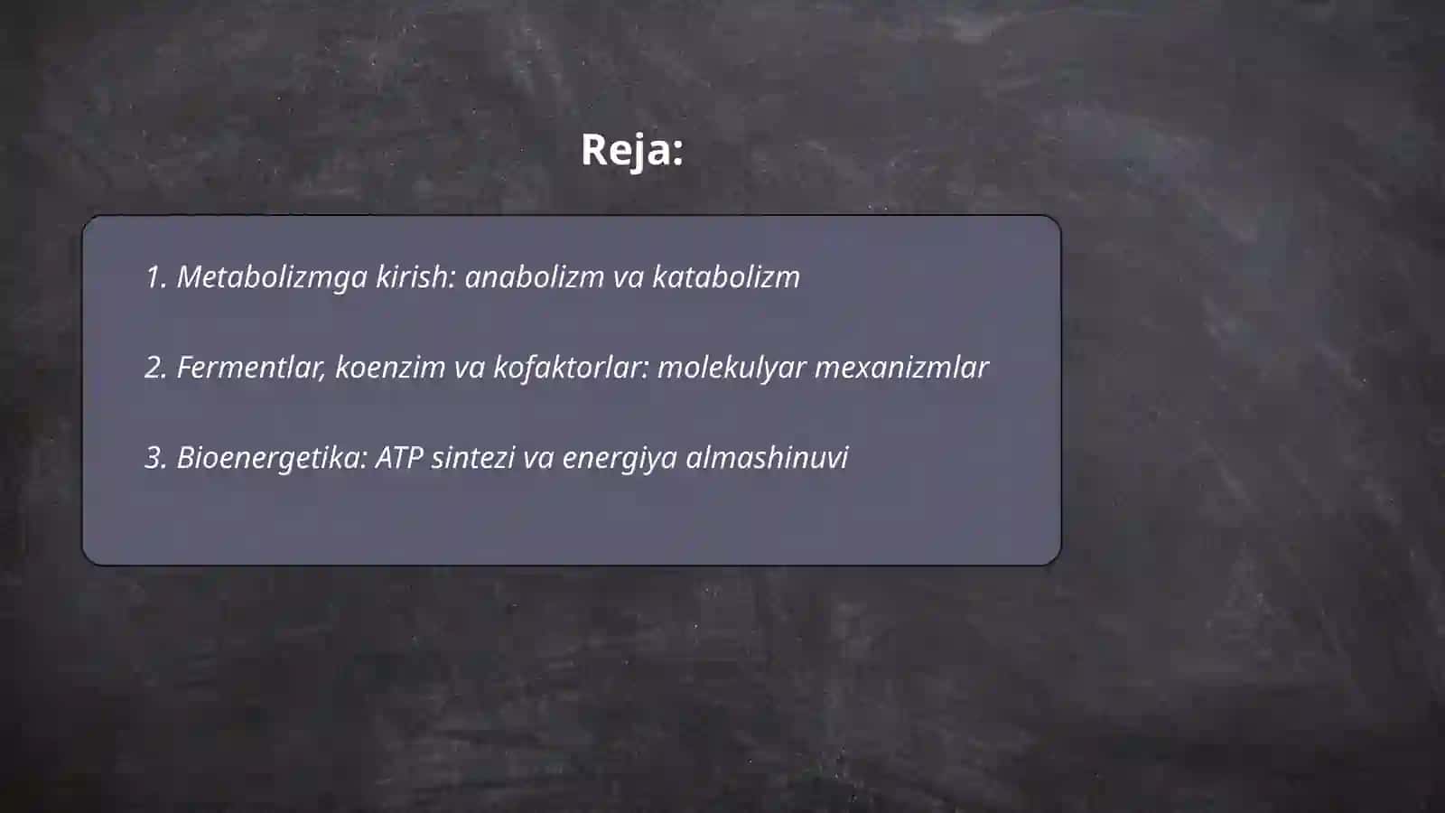 Metabolizm haqida tushuncha 2