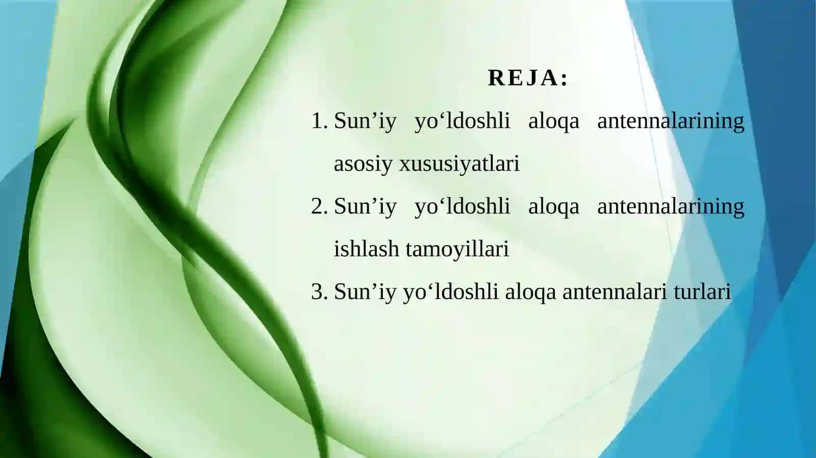 Sun'iy yo'ldoshli aloqa tizimlari antennalari 2