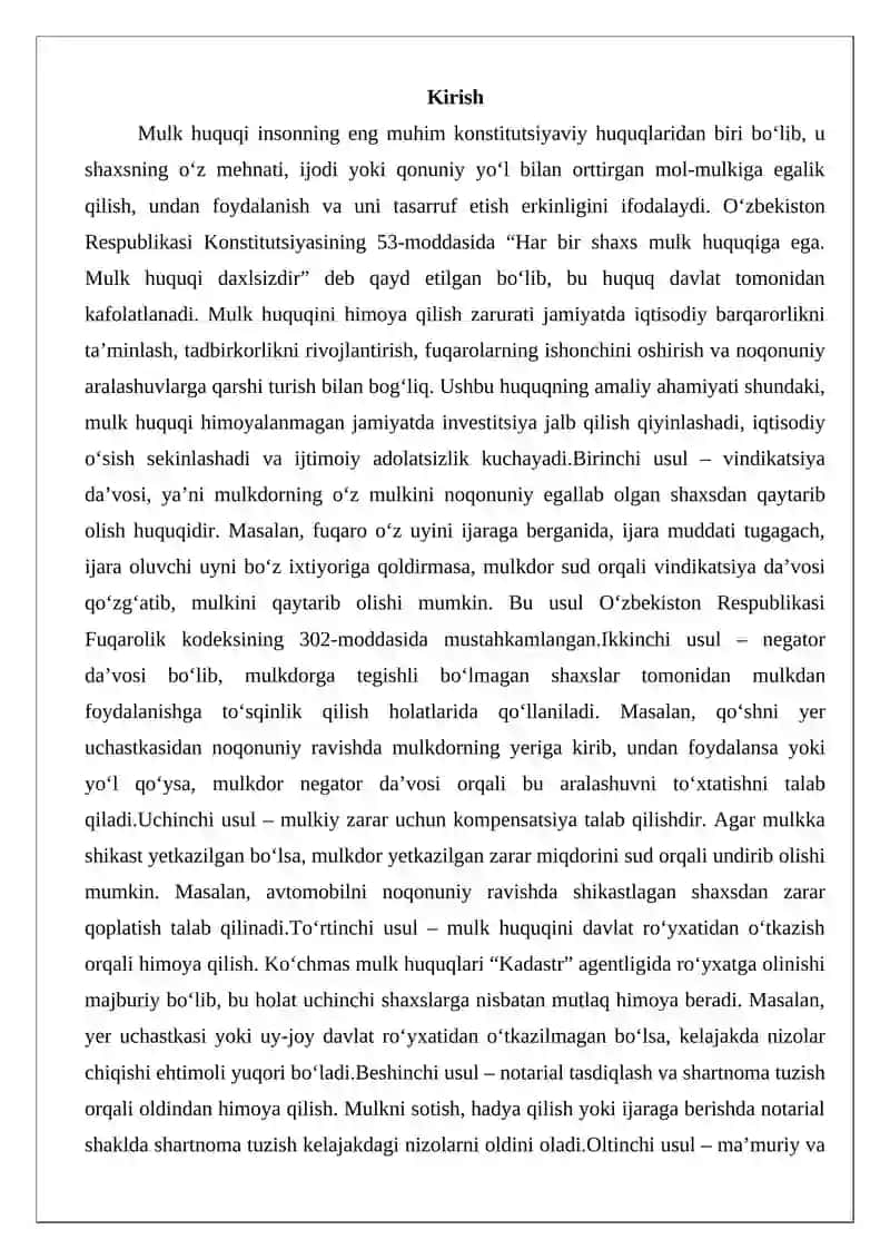 Mulk huquqini himoya qilish usullari 2