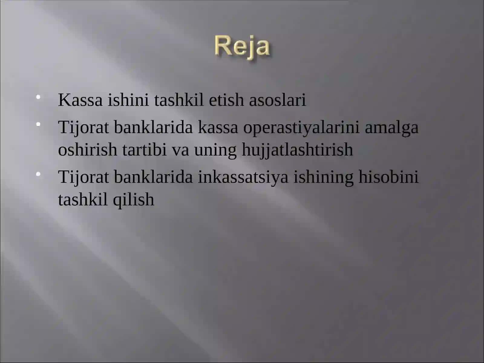 BANKLARDA KASSA OPERATSIYALARI HISOBI 2