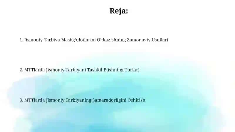 Jismoniy Tarbiya Mashgʻulotlari 2