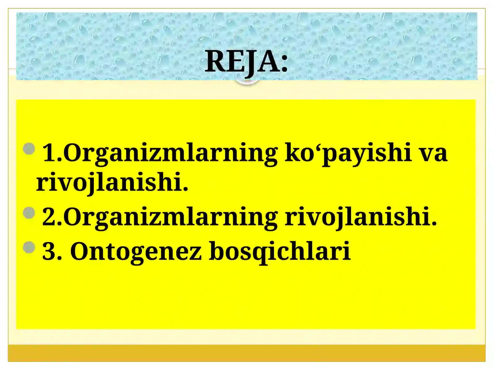 Ontogenez bosqichlari 2