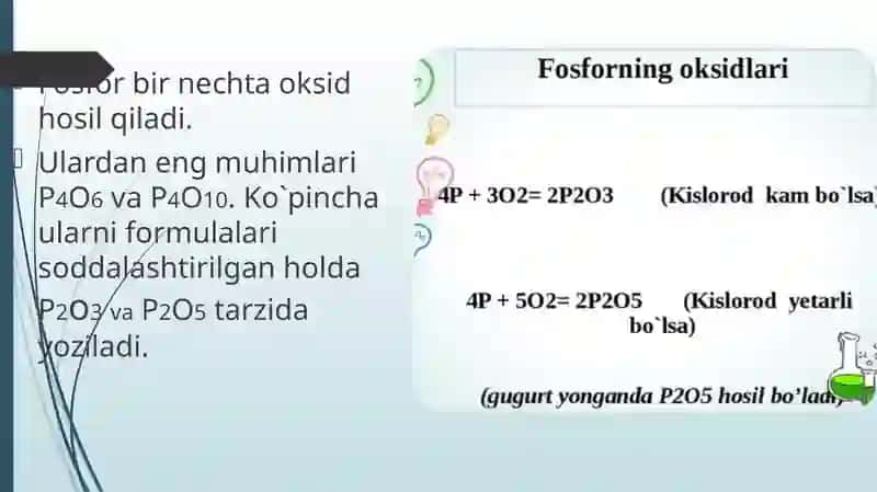 Fosforning kislorod bilan hosil qilgan birikmalari 2