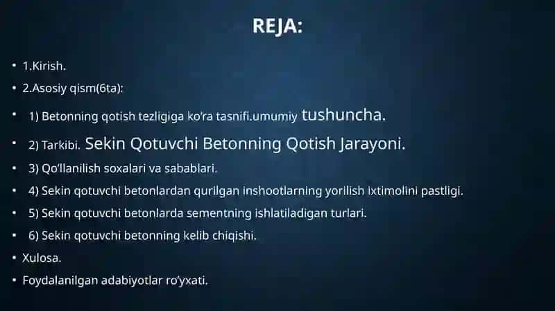 Sekin Qotuvchi Betonlar 2