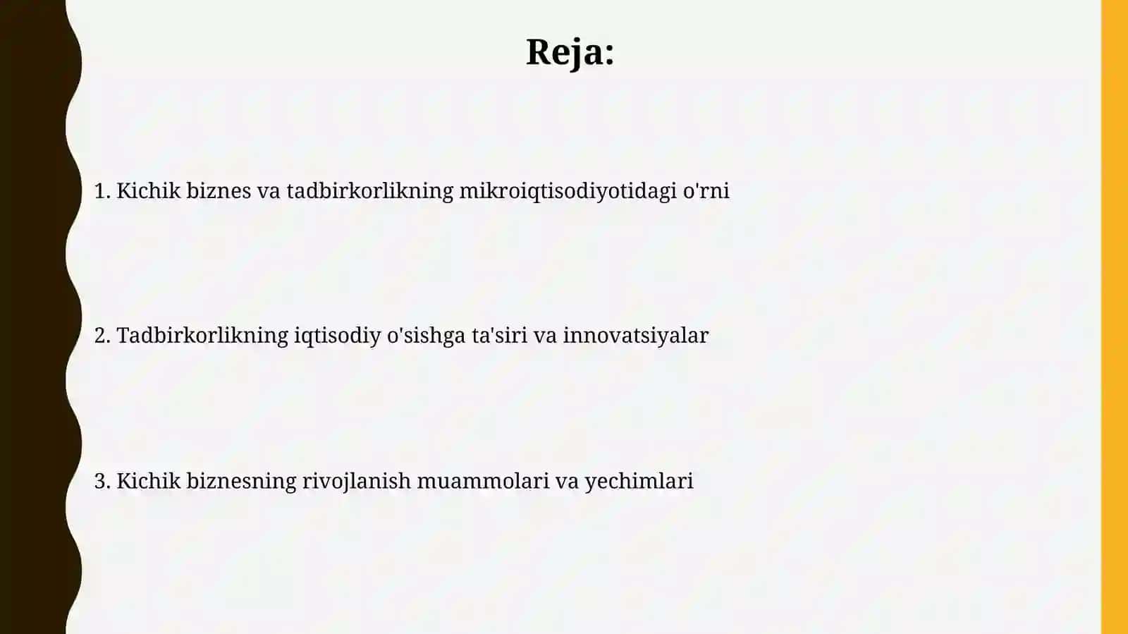 Kichik biznes va tadbirkorlikning mikroiqtisodiyotdagi roʻli 2