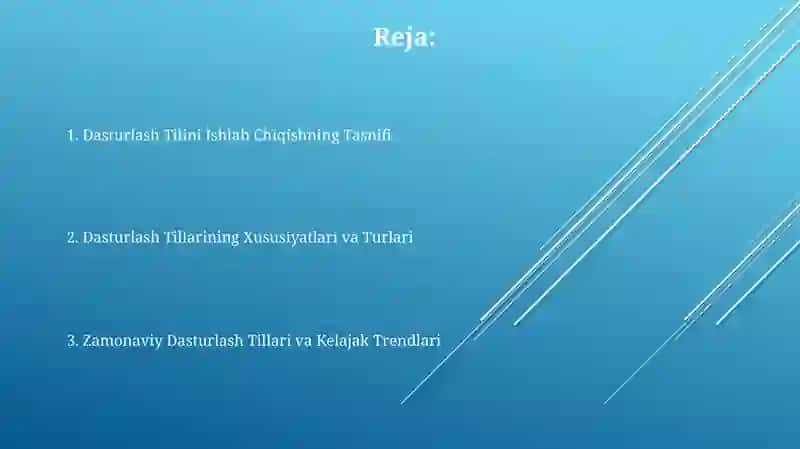 Dasturlash Tillarining Rivojlanish Tasnifi 2